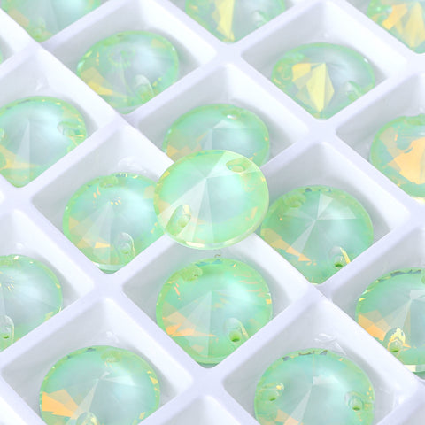 Light Azore AM Rivoli  Shape High Quality Glass Sew-on Rhinestones