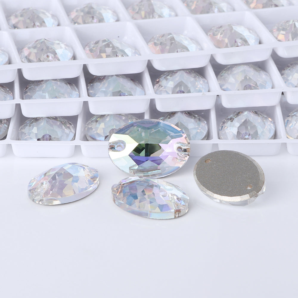 Crystal Transmission Oval Shape High Quality Glass Sew-on Rhinestones WholesaleRhinestone