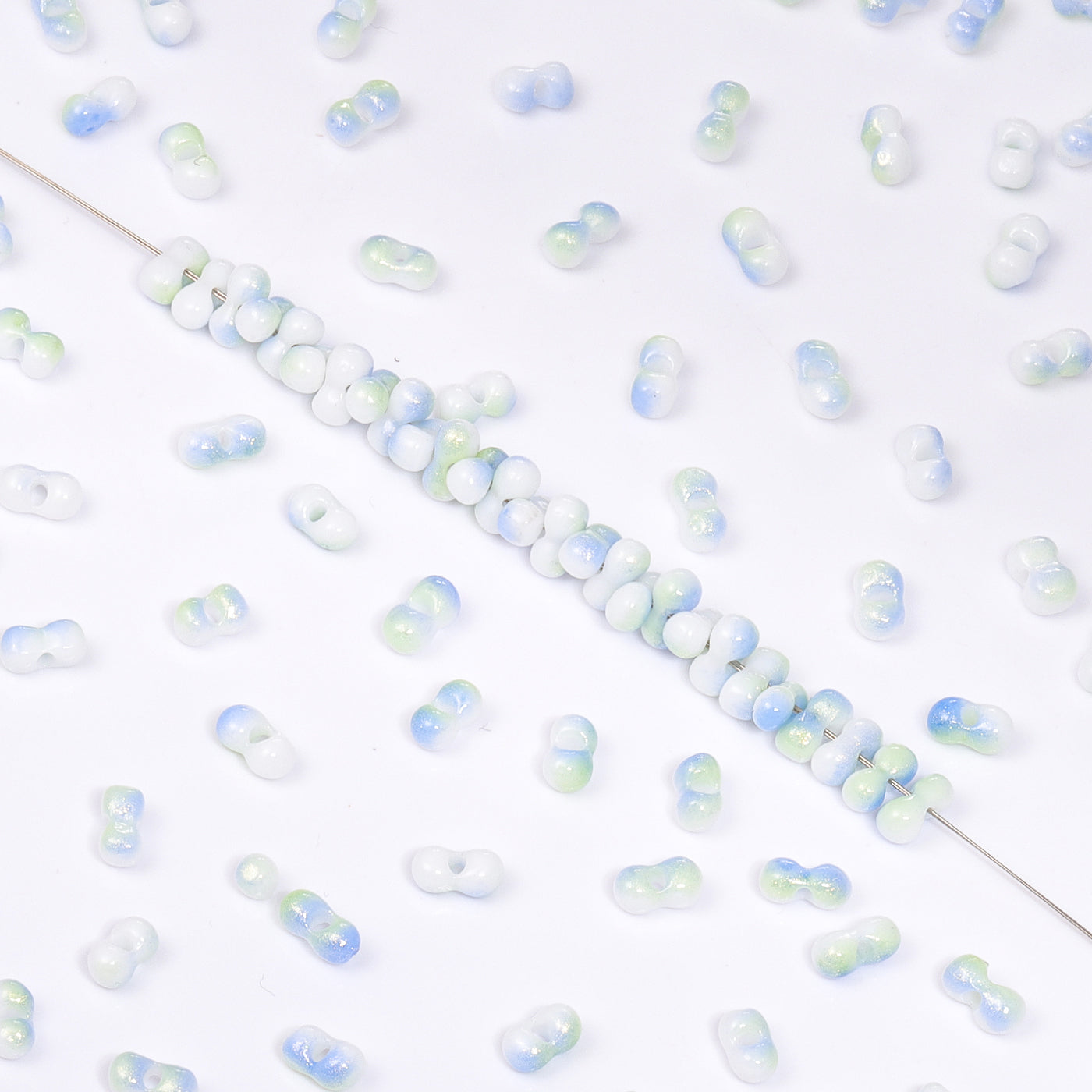 RNB003 Rainbow Effect Peanut Beads Shape Glass Seed Beads WholesaleRhinestone