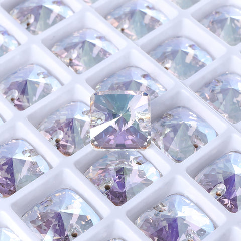 Crystal Transmission Rivoli Square Shape High Quality Glass Sew-on Rhinestones