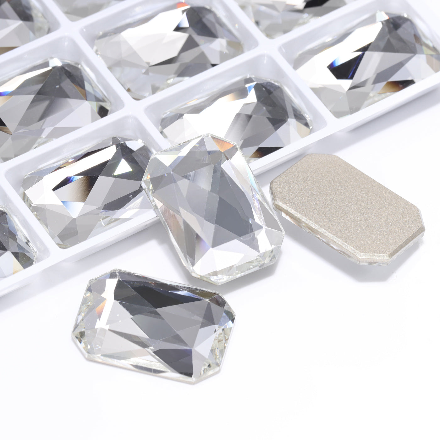Crystal Octagon Shape High Quality Glass Beveled Flat Back Rhinestones