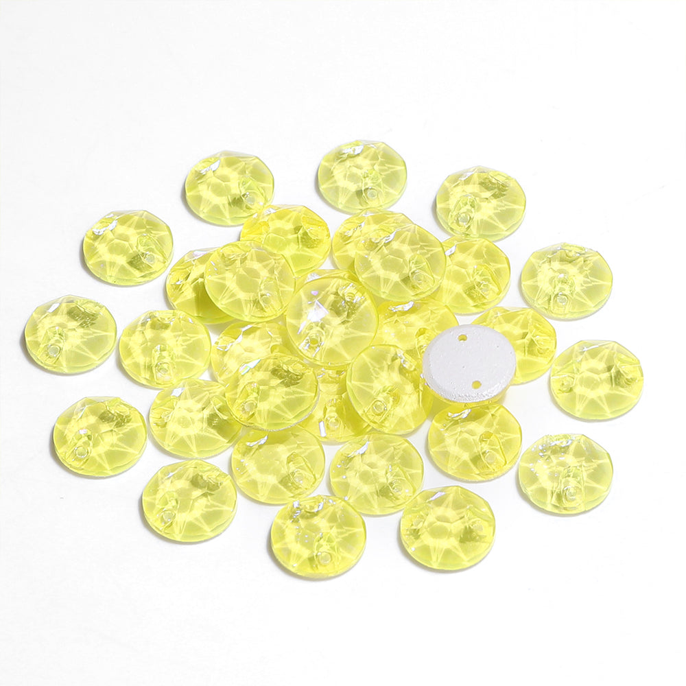 Electric Neon Light Topaz XIRIUS Round Shape High Quality Glass Sew-on Rhinestones WholesaleRhinestone