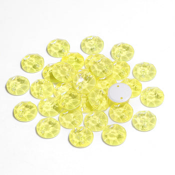 Electric Neon Light Topaz XIRIUS Round Shape High Quality Glass Sew-on Rhinestones WholesaleRhinestone