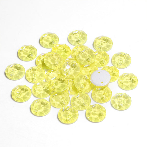 Electric Neon Light Topaz XIRIUS Round Shape High Quality Glass Sew-on Rhinestones WholesaleRhinestone