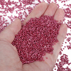 Metallic Rose Luster Color Hight Quality Glass Cylinder Seed Beads 1.6 MM Size JS3014