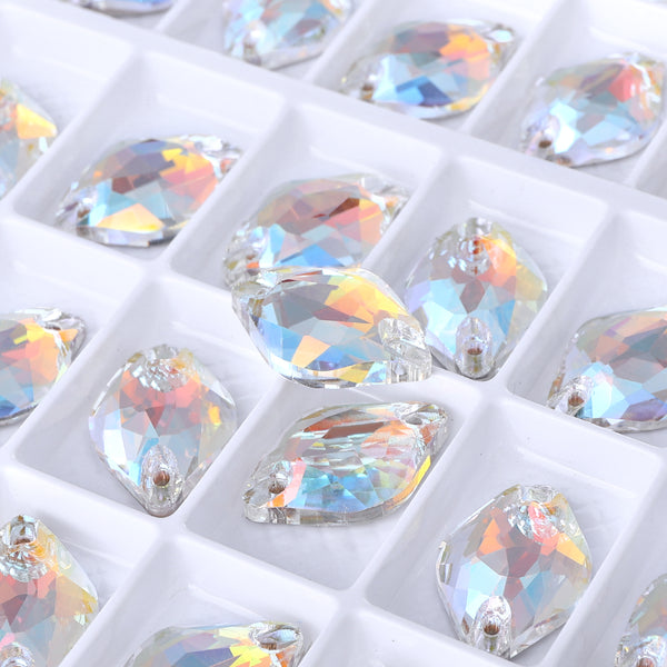 Light Crystal AB Lemon Shape High Quality Glass Sew-on Rhinestones WholesaleRhinestone