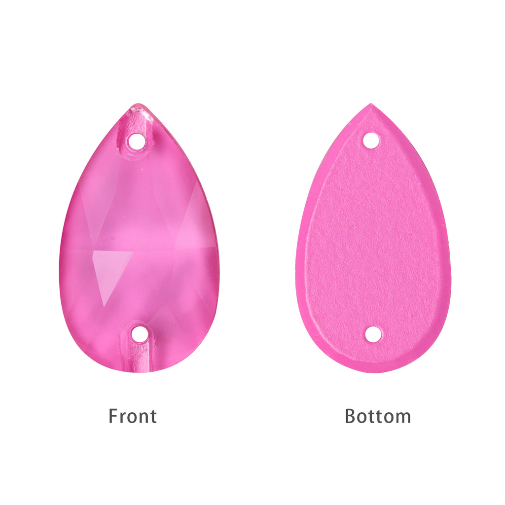 Mocha Fuchsia Drop Shape High Quality Glass Sew-on Rhinestones WholesaleRhinestone