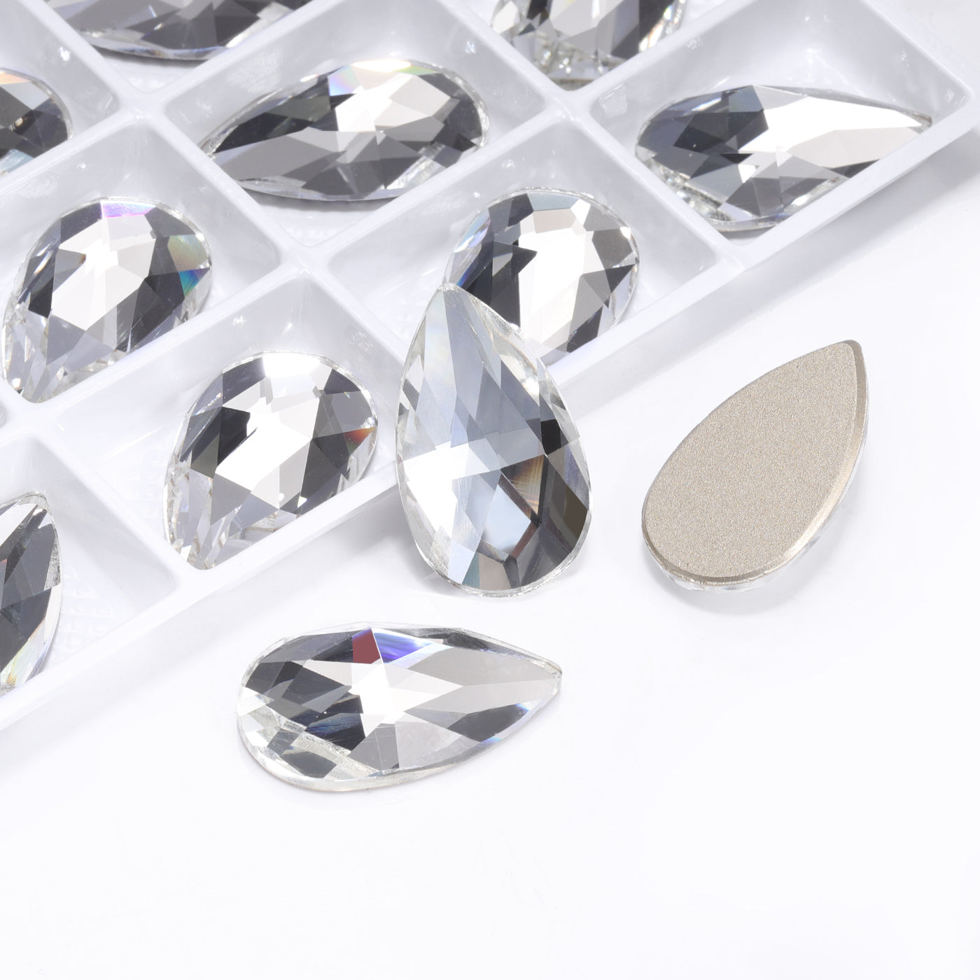 Crystal Drop Shape High Quality Glass Beveled Flat Back Rhinestones
