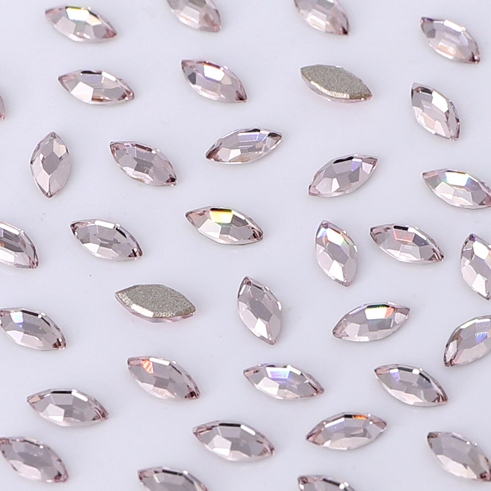 Navette Shape Multi Colors Small Size Glass Beveled Flat Back Fancy Rhinestones For Nail Art WholesaleRhinestone