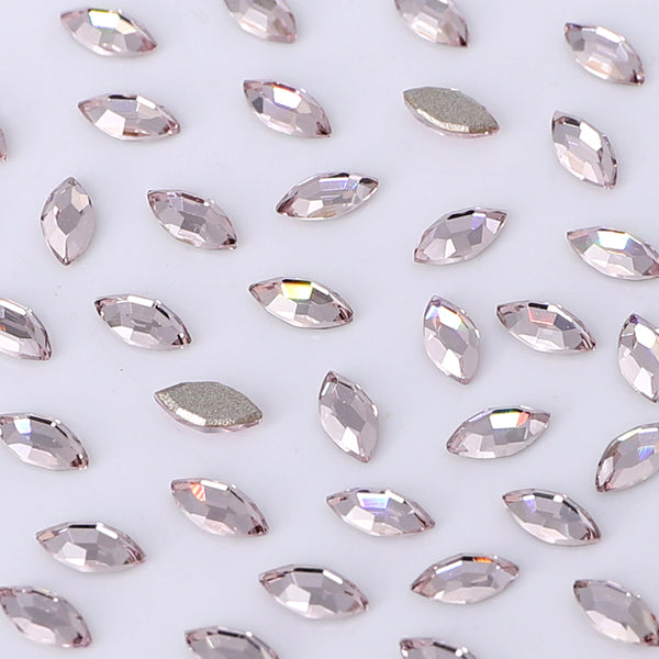 Navette Shape Multi Colors Small Size Glass Beveled Flat Back Fancy Rhinestones For Nail Art WholesaleRhinestone