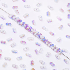 RNB009 Regenbogeneffekt Erdnussperlen formen Glassamenperlen