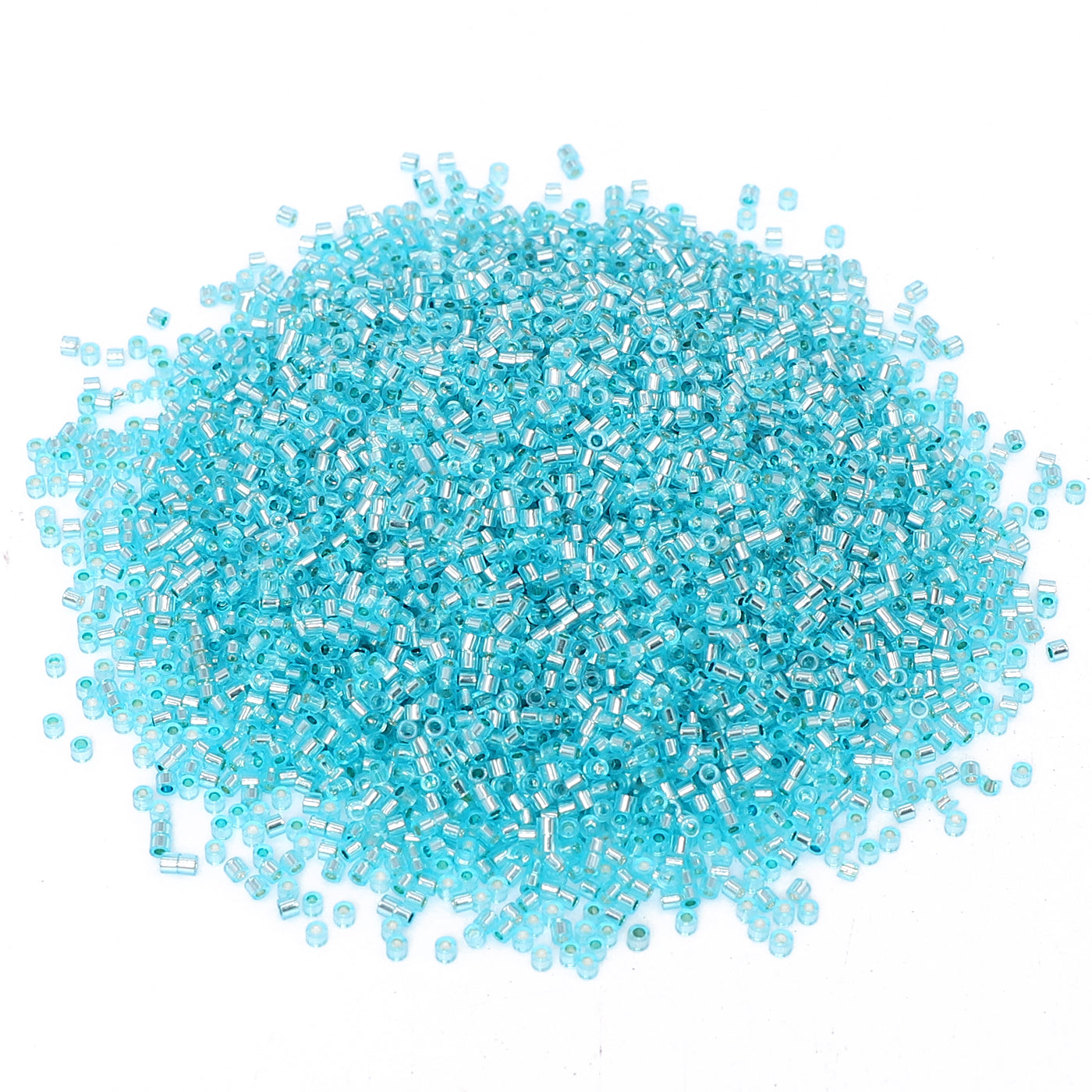 Transparent Silver-lined Aquamarine Color Hight Quality Glass Cylinder Seed Beads 1.6 MM Size GY2001