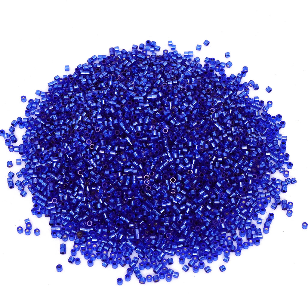 Transparent Silver-lined Sapphire Color Hight Quality Glass Cylinder Seed Beads 1.6 MM Size GY2002 WholesaleRhinestone