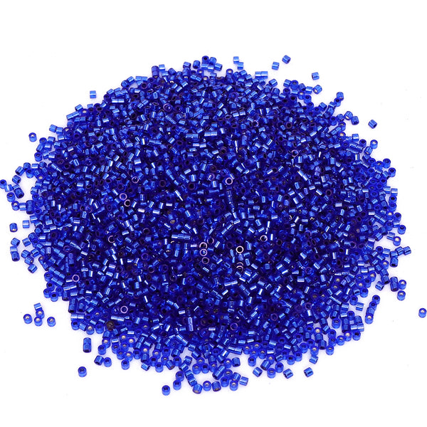 Transparent Silver-lined Sapphire Color Hight Quality Glass Cylinder Seed Beads 1.6 MM Size GY2002 WholesaleRhinestone
