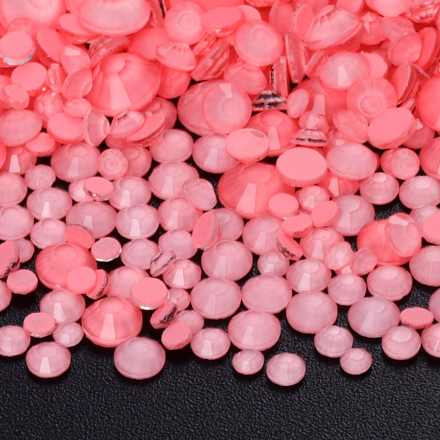 Mixed Sizes Neon Coral Glass Flat Back Rhinestones For Nail Art WholesaleRhinestone