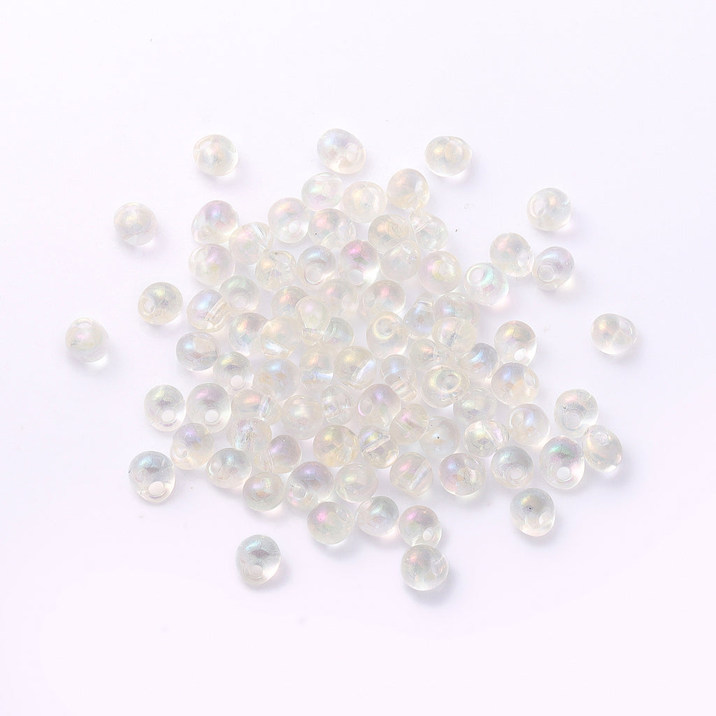 TMAB003 Transparent AB Drop Shape Glass Seed Beads WholesaleRhinestone