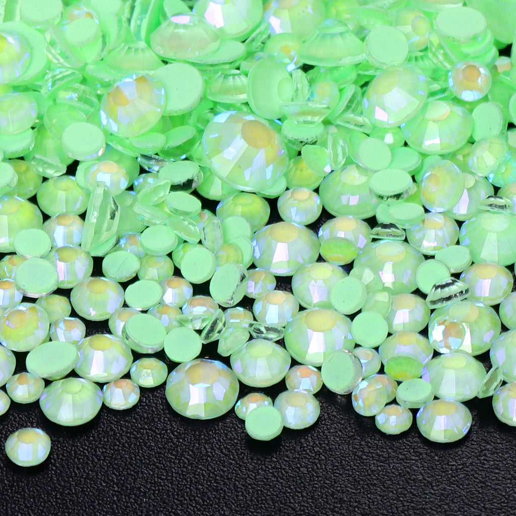 Mixed Sizes Neon Mint Mambo AB Glass Flat Back Rhinestones For Nail Art WholesaleRhinestone