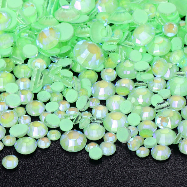 Mixed Sizes Neon Mint Mambo AB Glass Flat Back Rhinestones For Nail Art WholesaleRhinestone