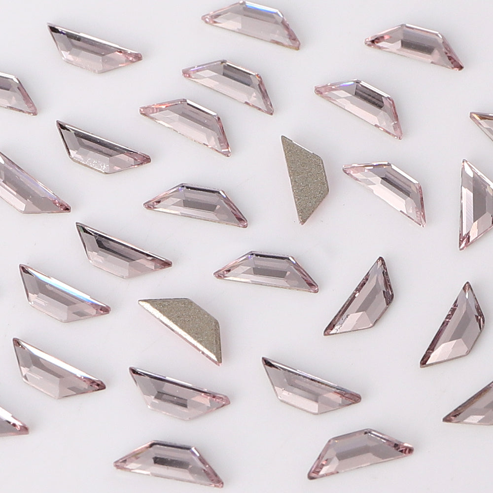 Trapeze Shape Multi Colors Small Size Glass Beveled Flat Back Fancy Rhinestones For Nail Art WholesaleRhinestone