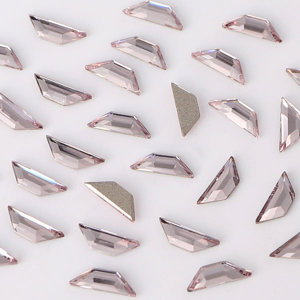 Trapeze Shape Multi Colors Small Size Glass Beveled Flat Back Fancy Rhinestones For Nail Art WholesaleRhinestone