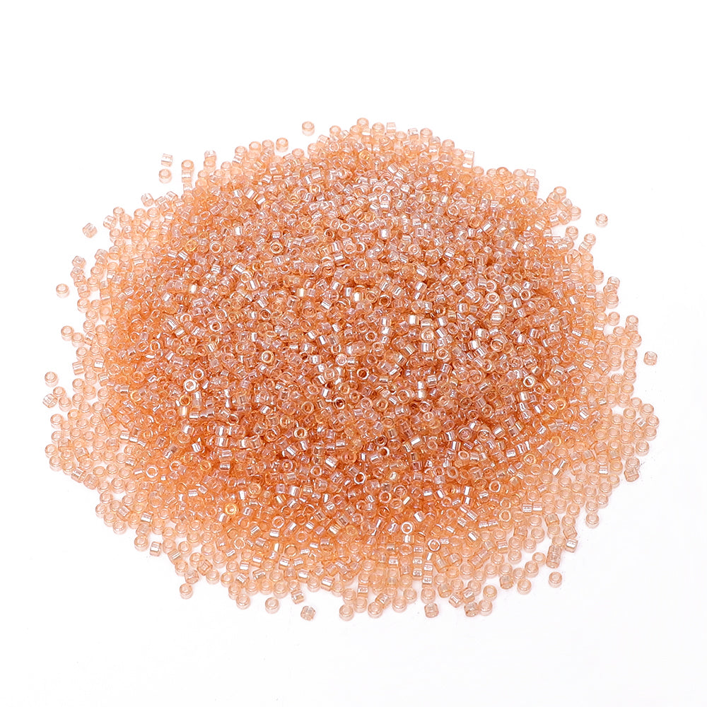 Transparent Luster Apricot Color Hight Quality Glass Cylinder Seed Beads 1.6 MM Size BS1026 WholesaleRhinestone
