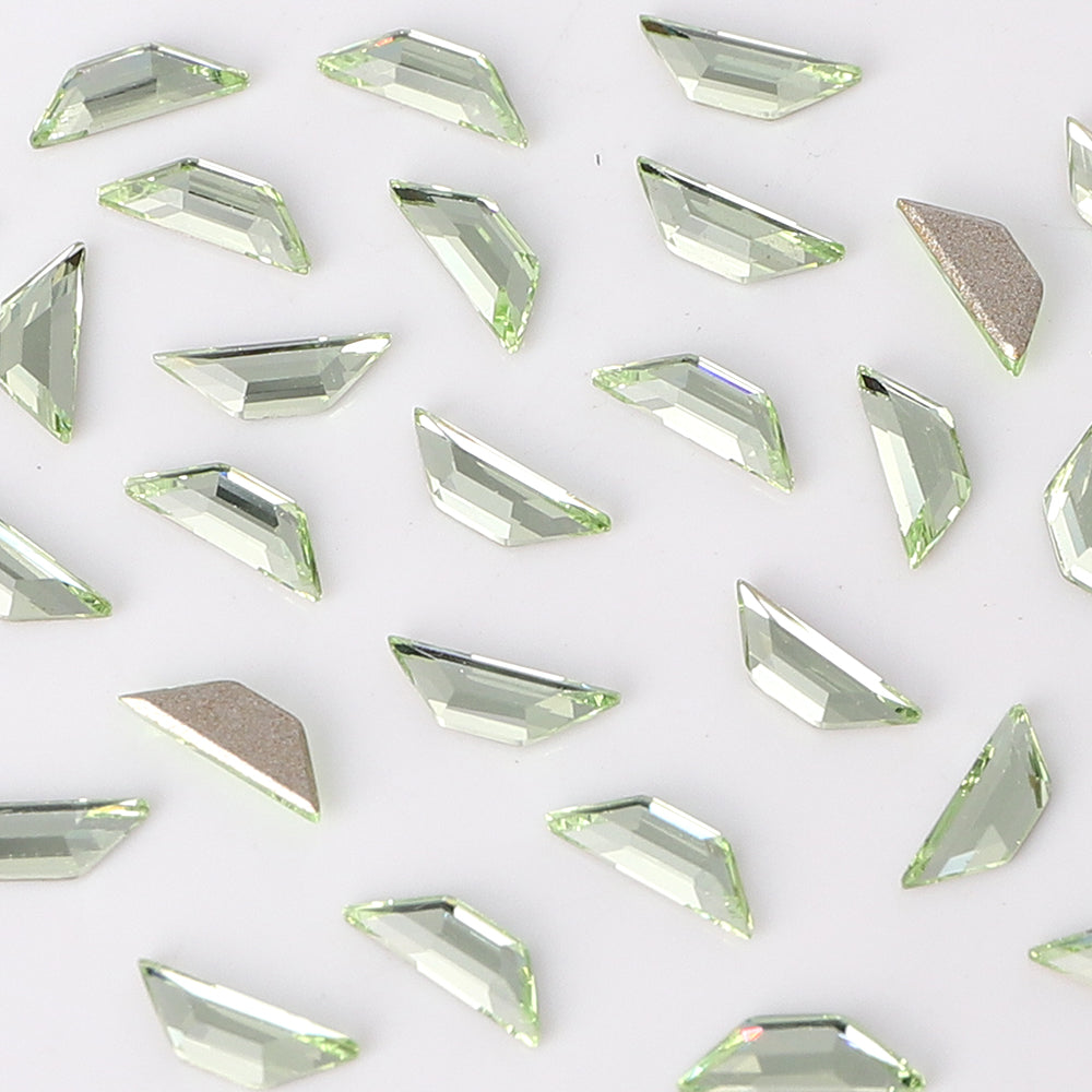 Trapeze Shape Multi Colors Small Size Glass Beveled Flat Back Fancy Rhinestones For Nail Art WholesaleRhinestone