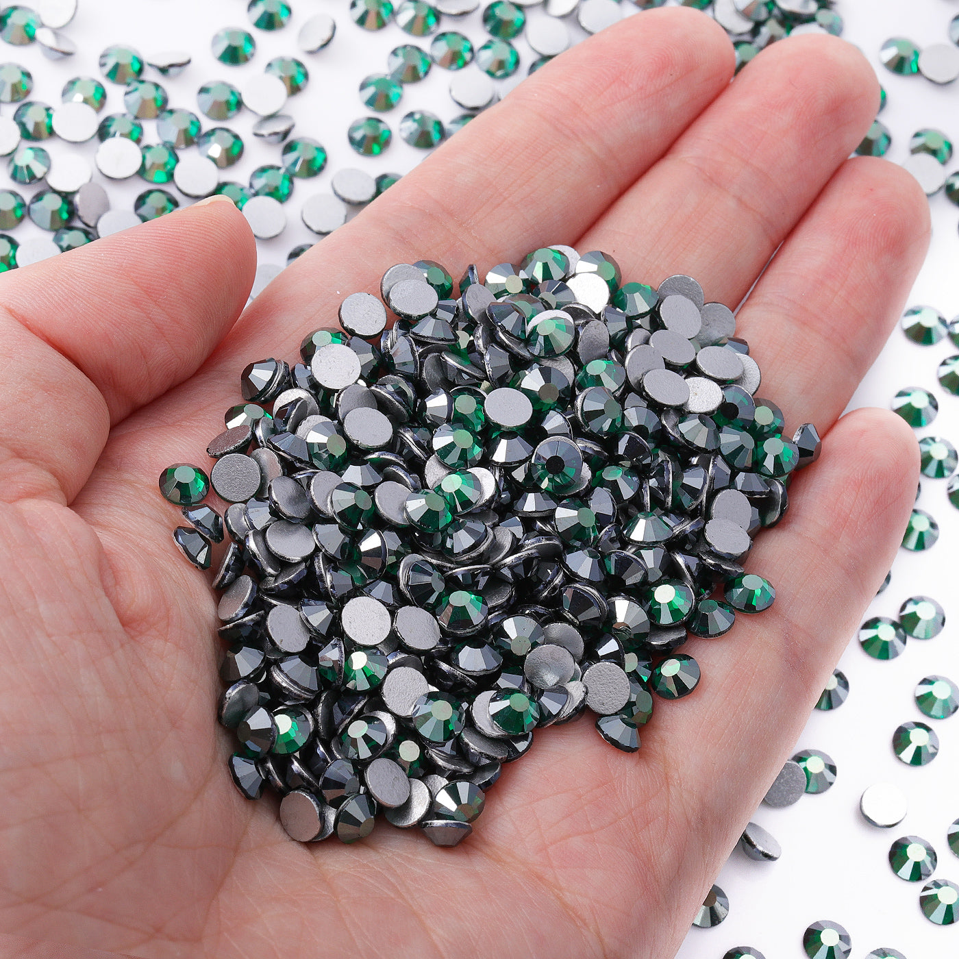 Star Dark Green Glass FlatBack Rhinestones Silver Back WholesaleRhinestone
