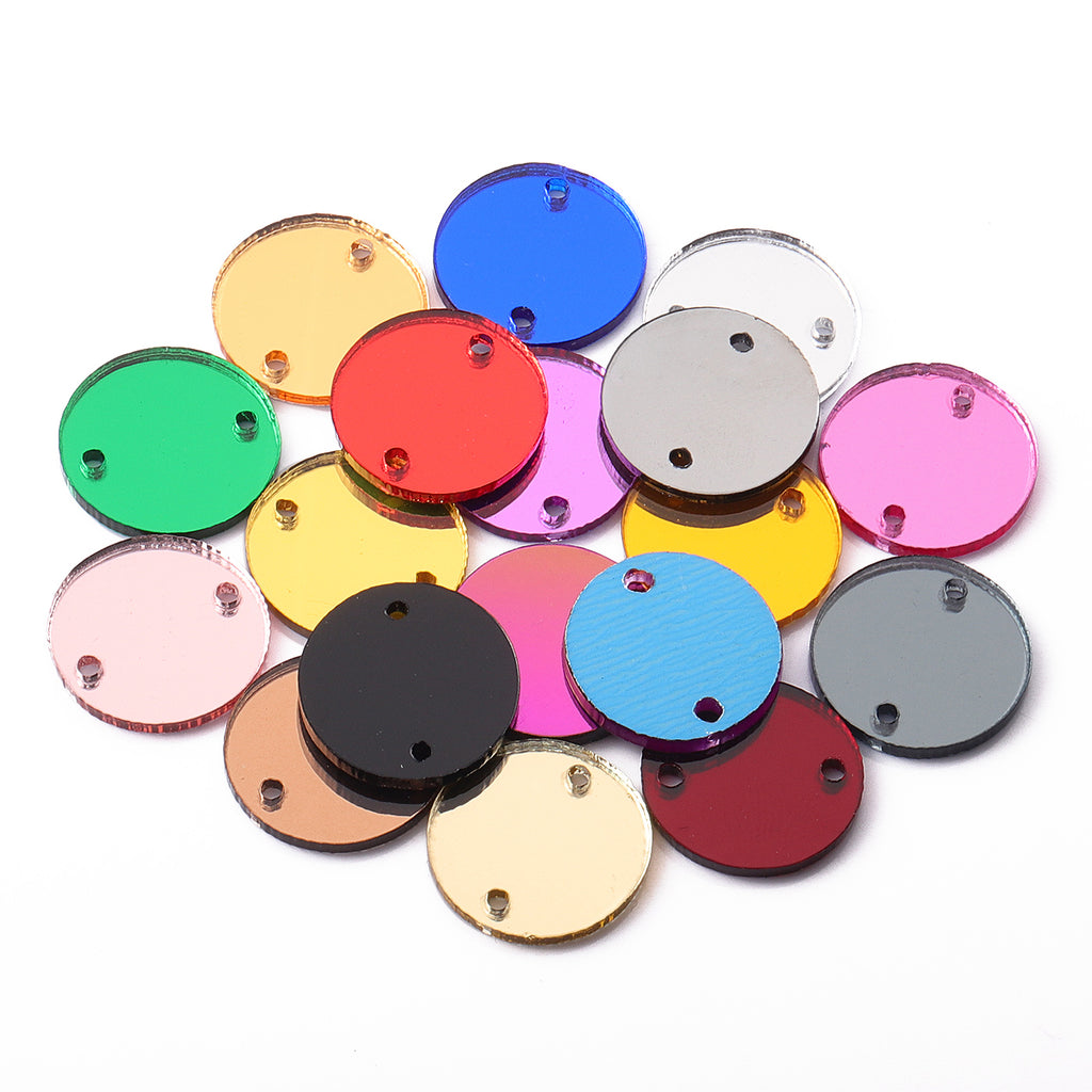 Round  Shape Multi Colors Acrylic Sew-on Mirror For Dance Costume WholesaleRhinestone