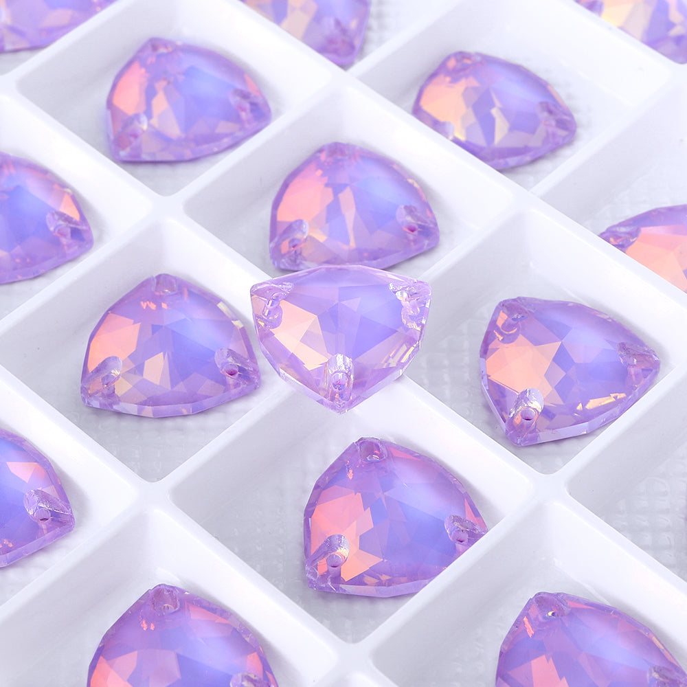 Lavender AM Trilliant Shape High Quality Glass Sew-on Rhinestones WholesaleRhinestone