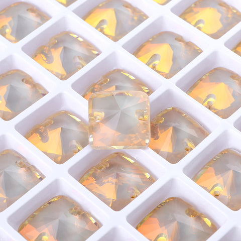 Silk AM Rivoli Square Shape High Quality Glass Sew-on Rhinestones