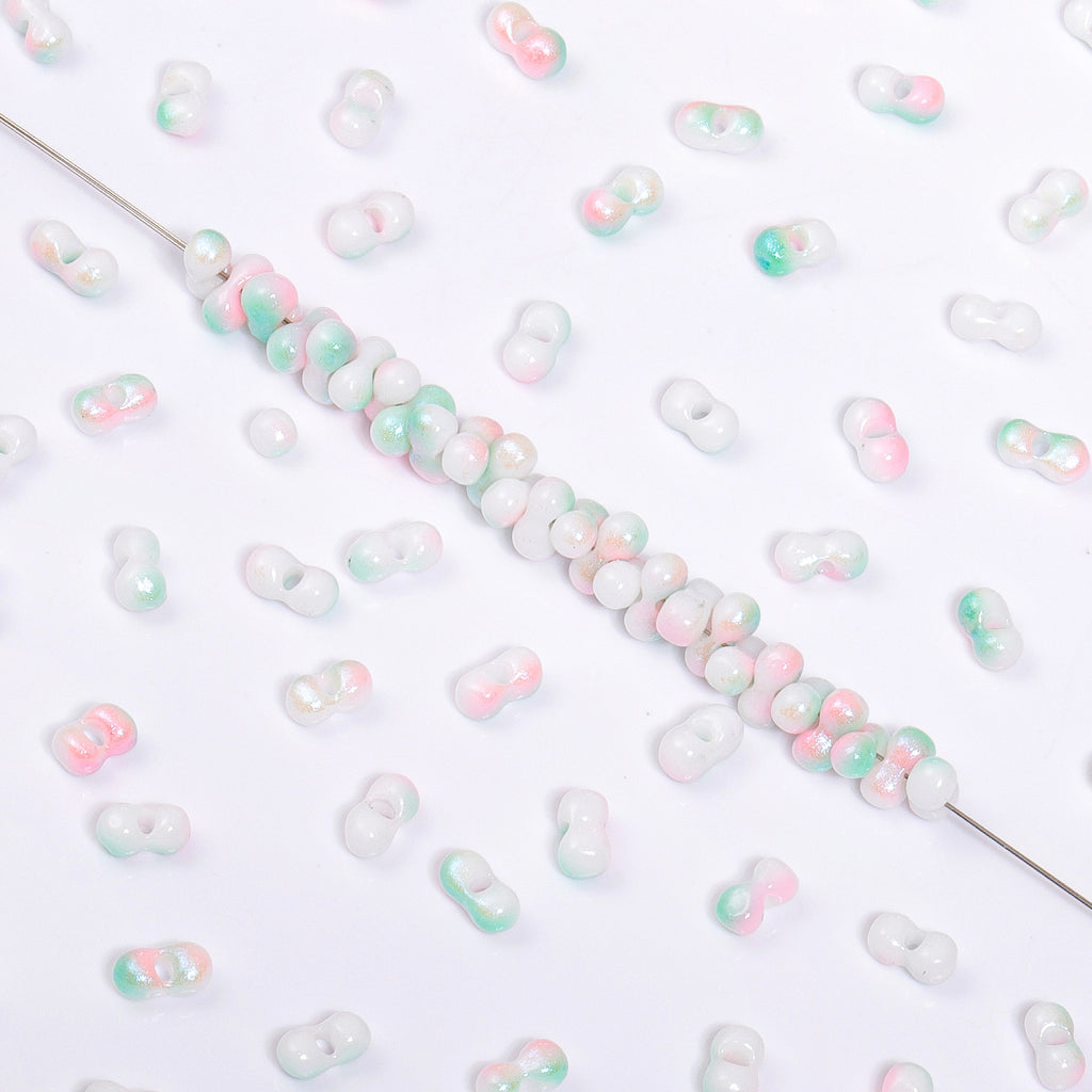RNB011 Rainbow Effect Peanut Beads Shape Glass Seed Beads WholesaleRhinestone