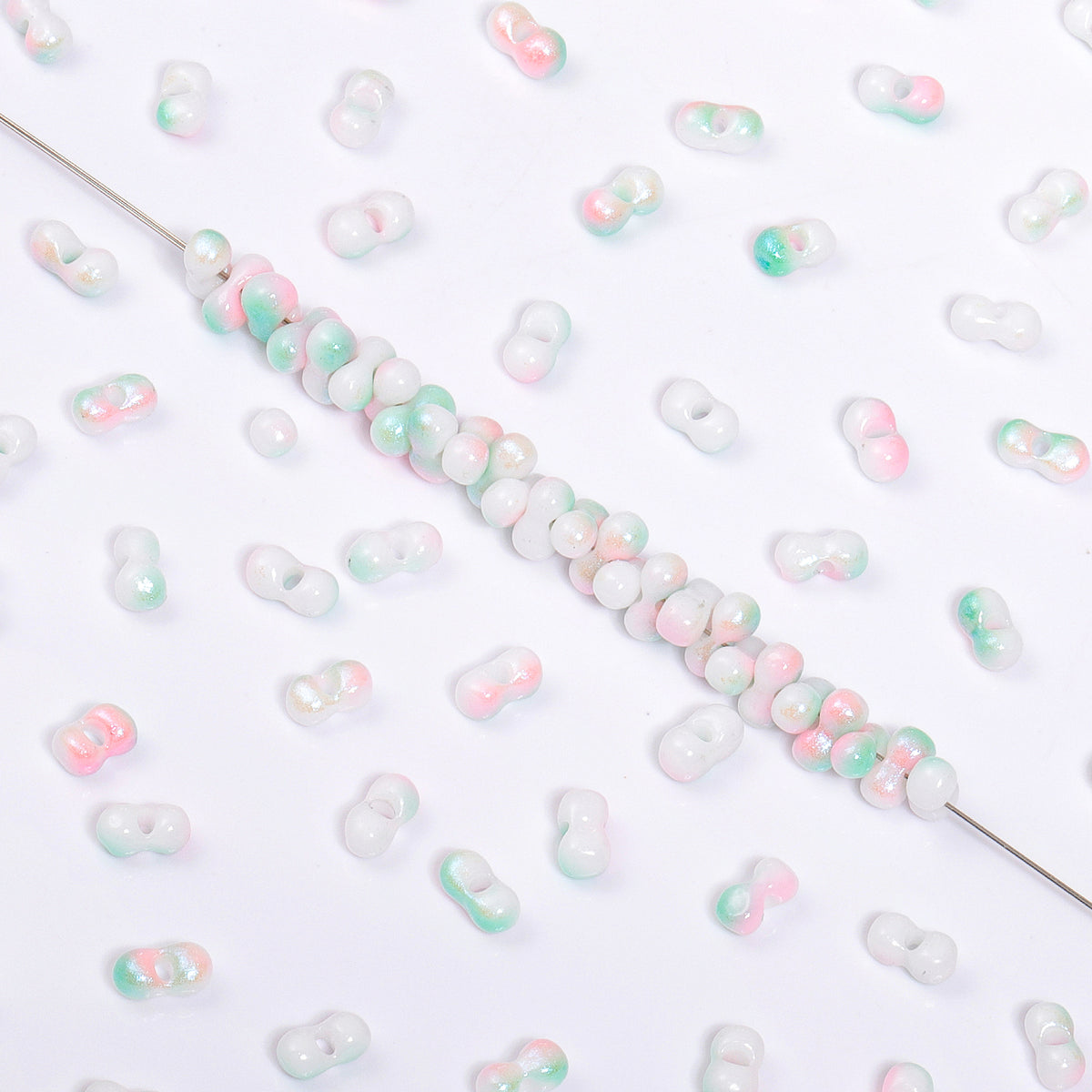 RNB011 Rainbow Effect Peanut Beads Shape Glass Seed Beads WholesaleRhinestone