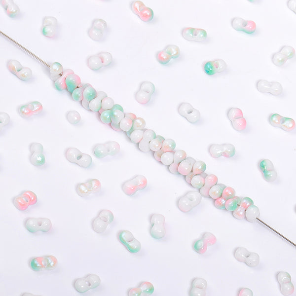 RNB011 Rainbow Effect Peanut Beads Shape Glass Seed Beads WholesaleRhinestone