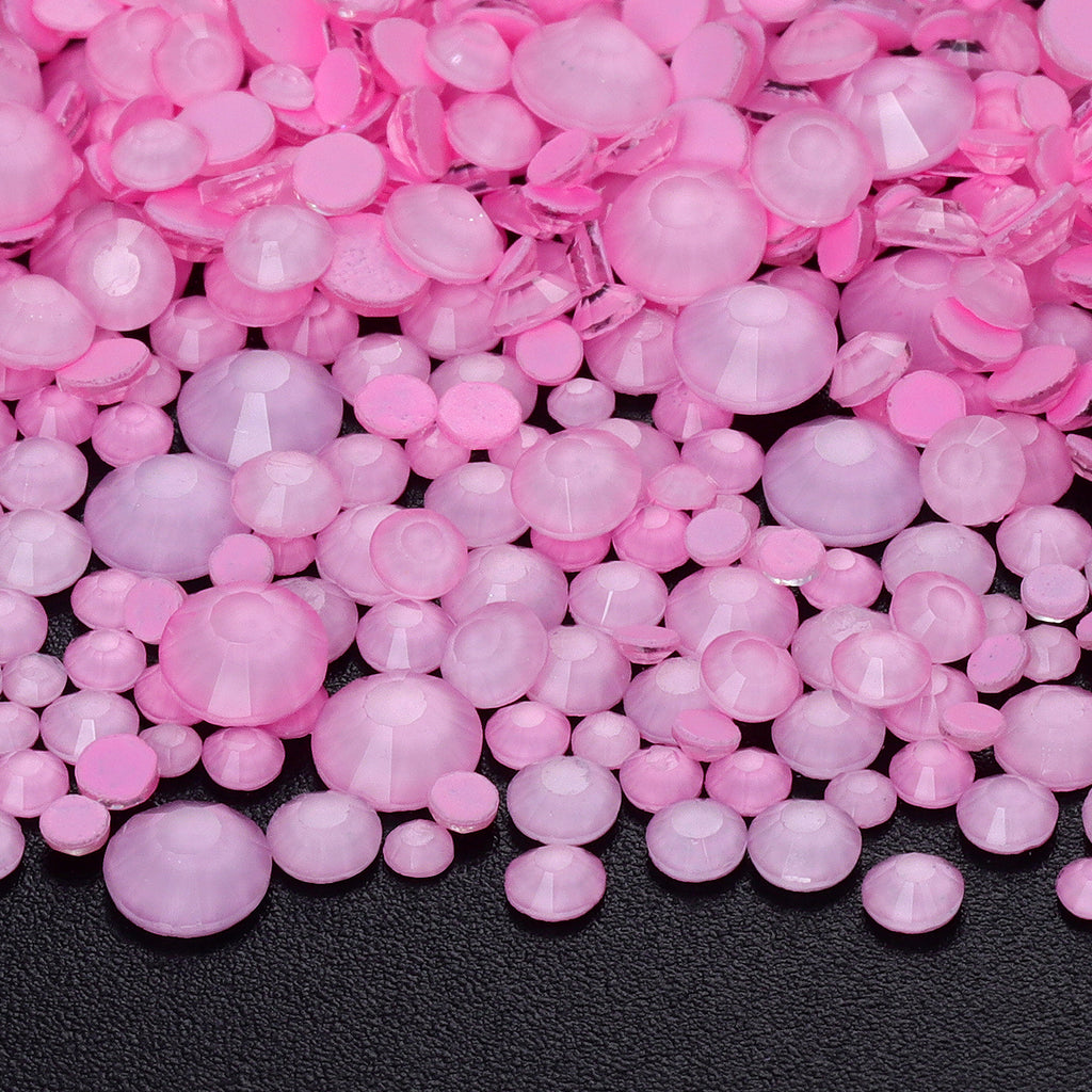 Mixed Sizes Light Pink FlatBack Neon Rhinestones For Nail Art WholesaleRhinestone