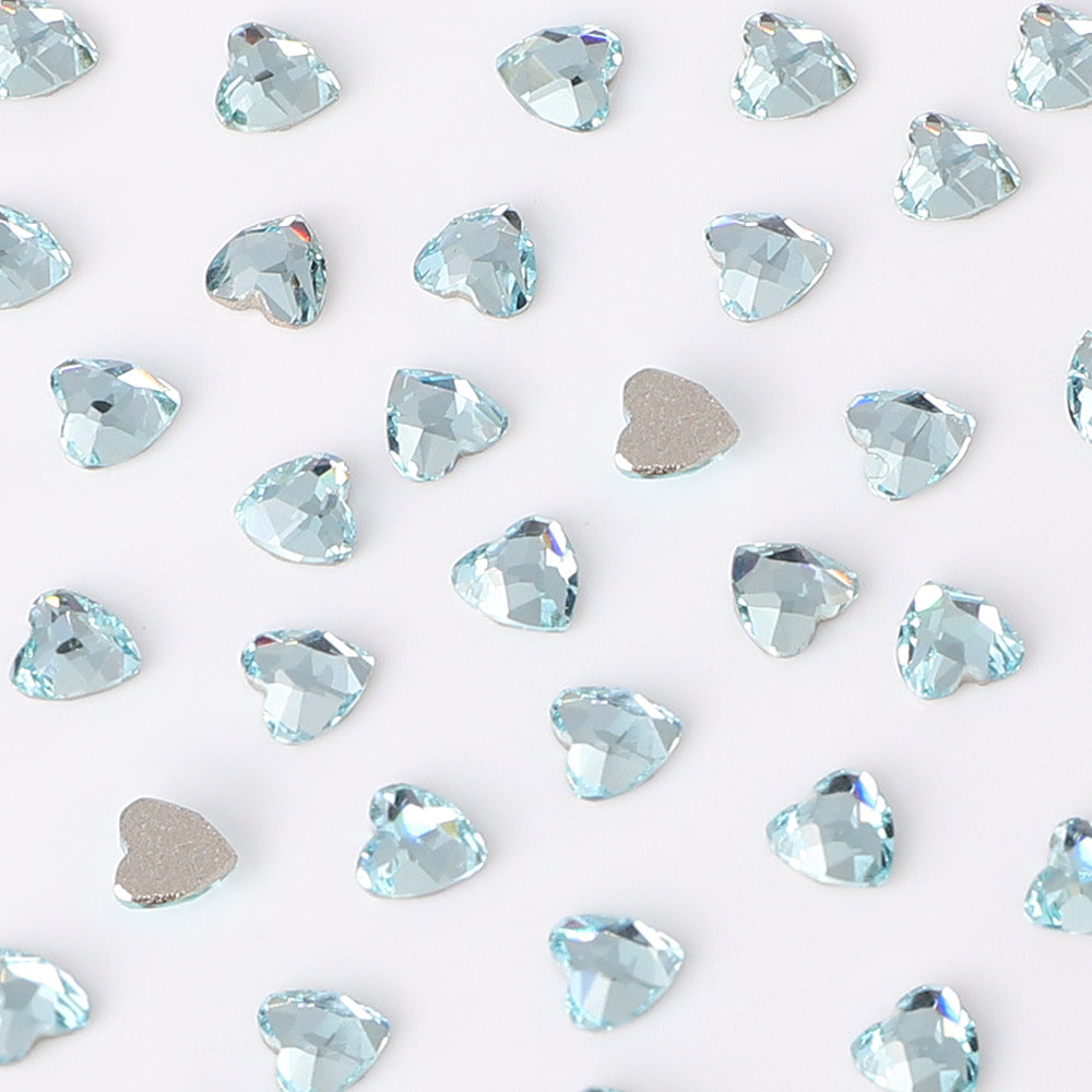Heart Shape Multi Colors Small Size Glass Beveled Flat Back Fancy Rhinestones For Nail Art WholesaleRhinestone