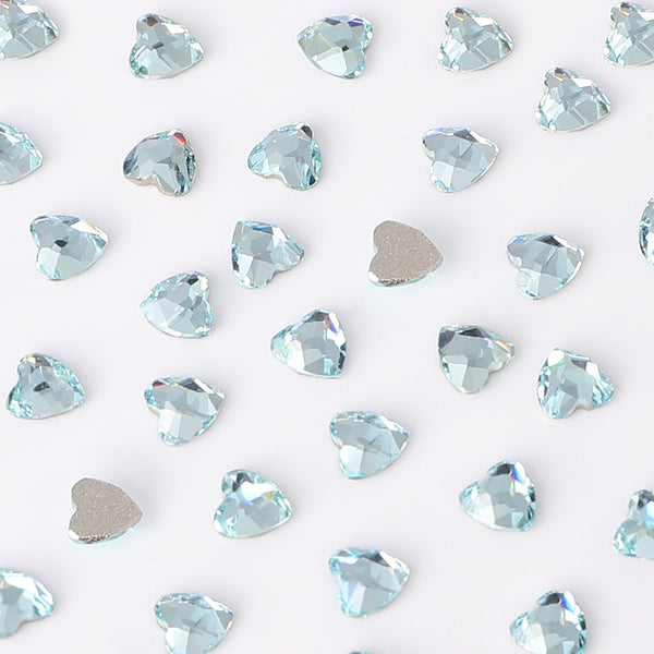 Heart Shape Multi Colors Small Size Glass Beveled Flat Back Fancy Rhinestones For Nail Art WholesaleRhinestone