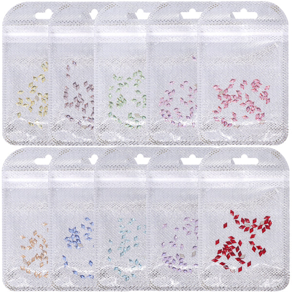 Rhombus Shape Multi Colors Small Size Glass Beveled Flat Back Fancy Rhinestones For Nail Art WholesaleRhinestone