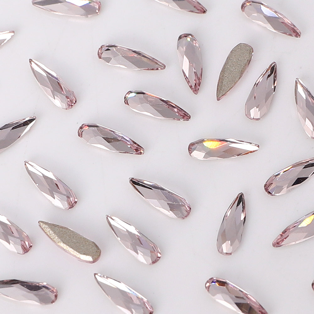 Raindrop Shape Multi Colors Small Size Glass Beveled Flat Back Fancy Rhinestones For Nail Art WholesaleRhinestone