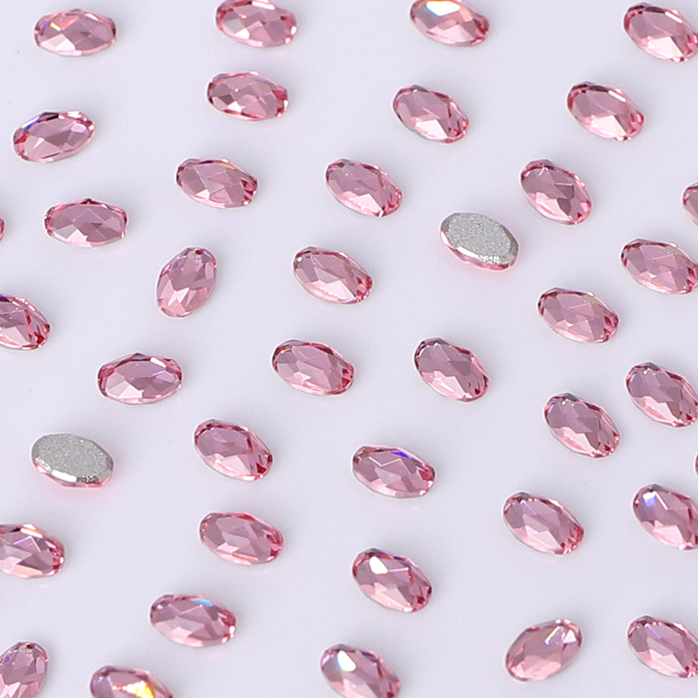 Oval Shape Multi Colors Small Size Glass Beveled Flat Back Fancy Rhinestones For Nail Art WholesaleRhinestone
