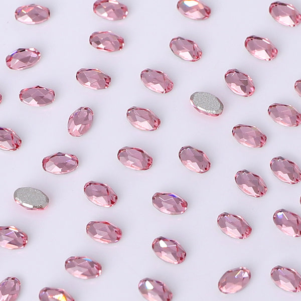 Oval Shape Multi Colors Small Size Glass Beveled Flat Back Fancy Rhinestones For Nail Art WholesaleRhinestone