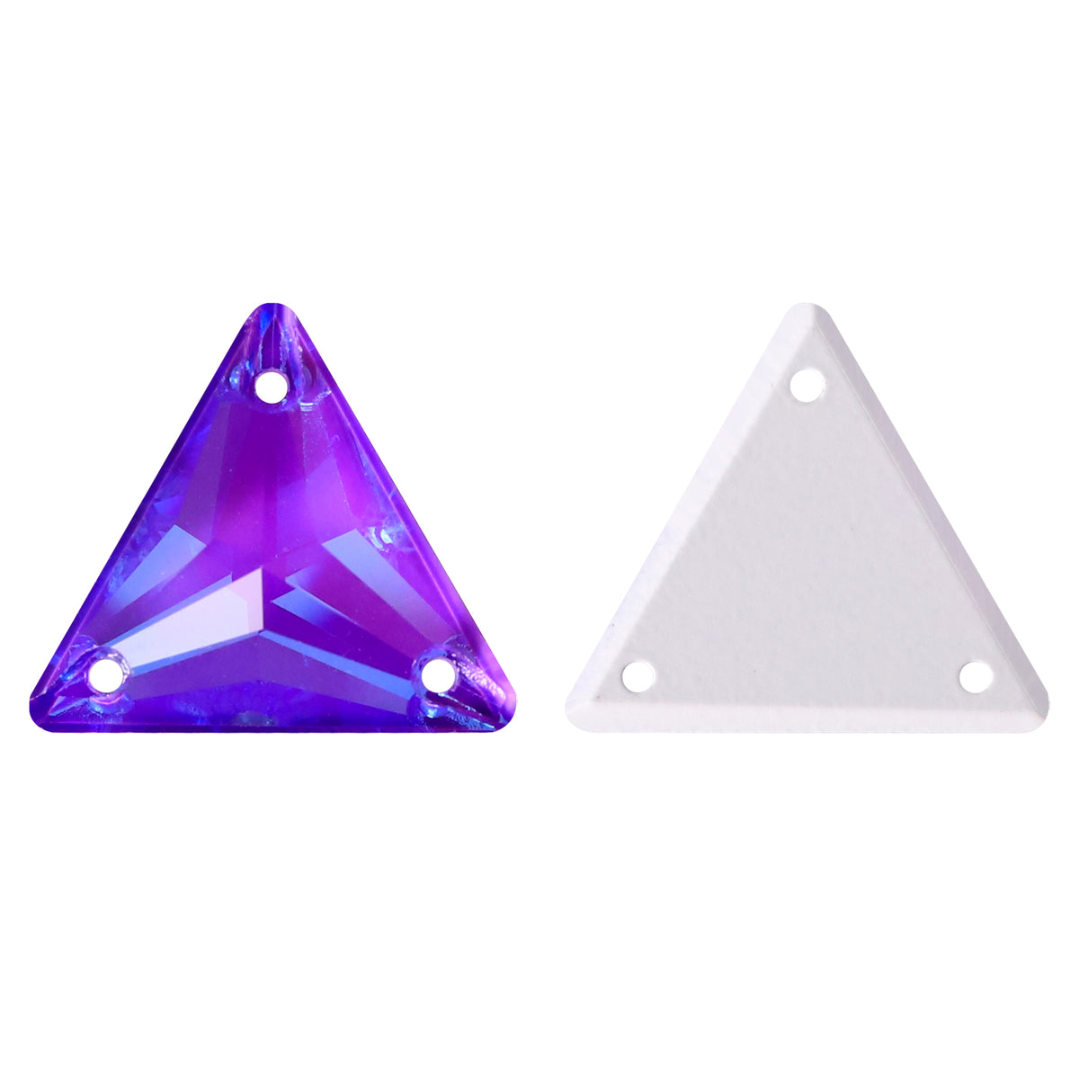 Electric Neon Violet Triangle Shape High Quality Glass Sew-on Rhinestones