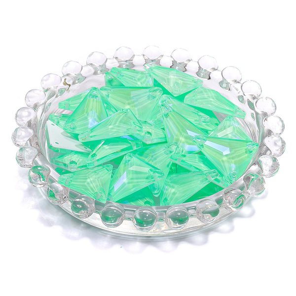 Electric Neon Greenwrap Slim Triangle Shape High Quality Glass Sew-on Rhinestones