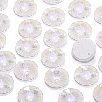 Electric Neon White Rivoli Shape High Quality Glass Sew-on Rhinestones WholesaleRhinestone