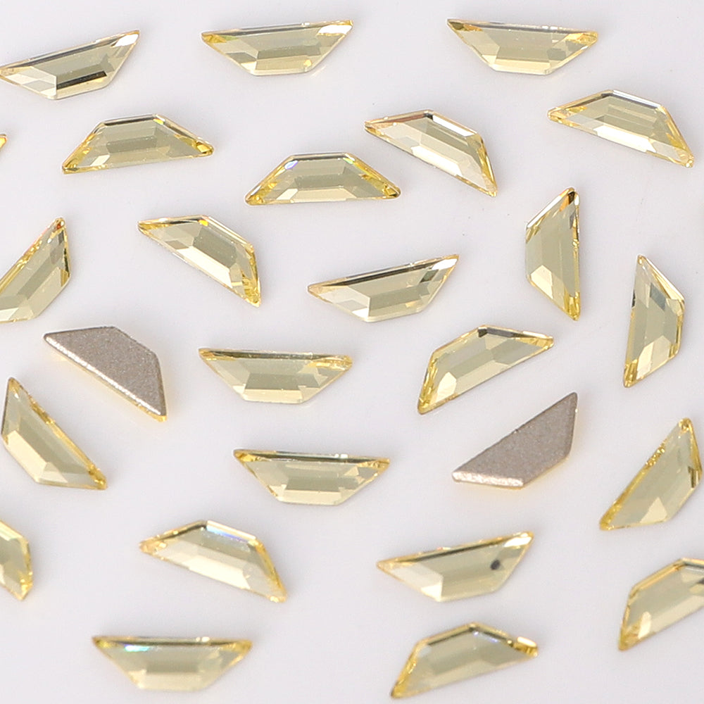 Trapeze Shape Multi Colors Small Size Glass Beveled Flat Back Fancy Rhinestones For Nail Art WholesaleRhinestone