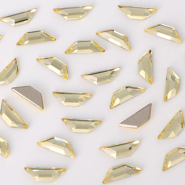 Trapeze Shape Multi Colors Small Size Glass Beveled Flat Back Fancy Rhinestones For Nail Art WholesaleRhinestone