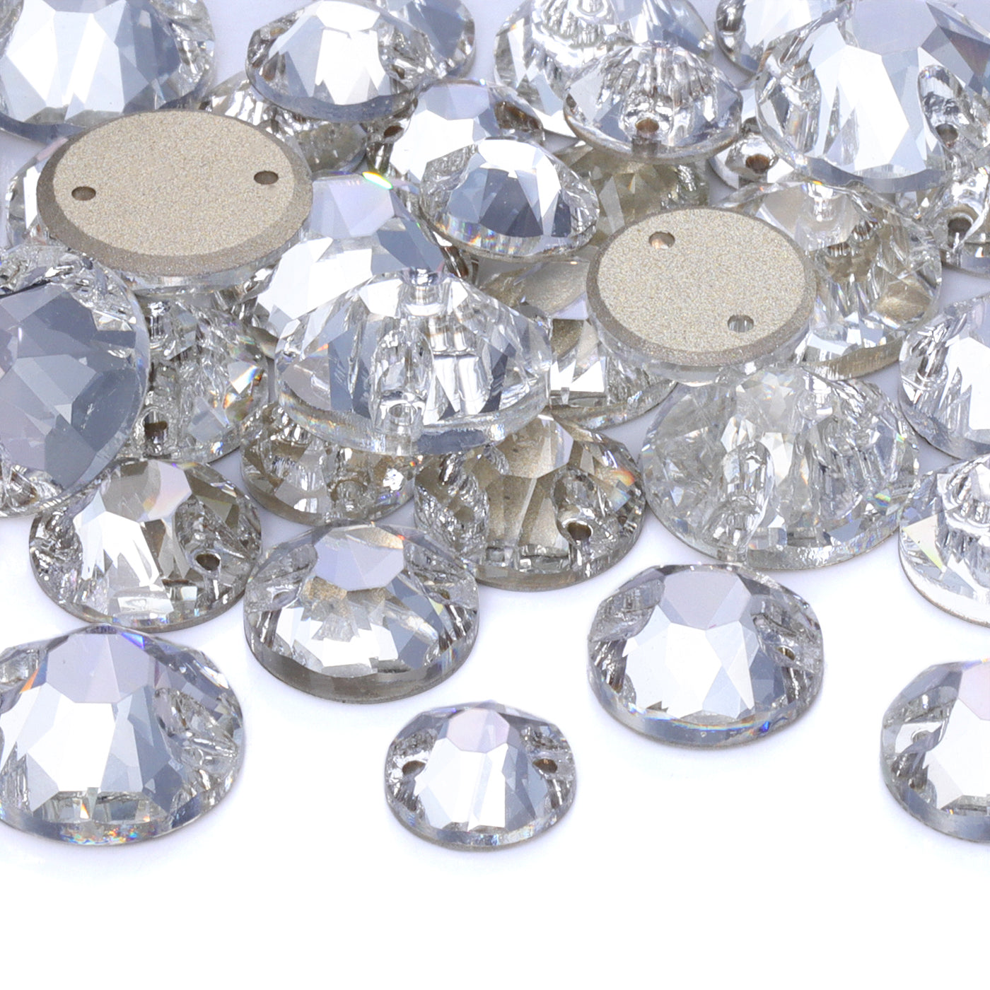 Mixed Sizes Crystal XIRIUS Round Shape High Quality Glass Sew-on Rhinestones WholesaleRhinestone