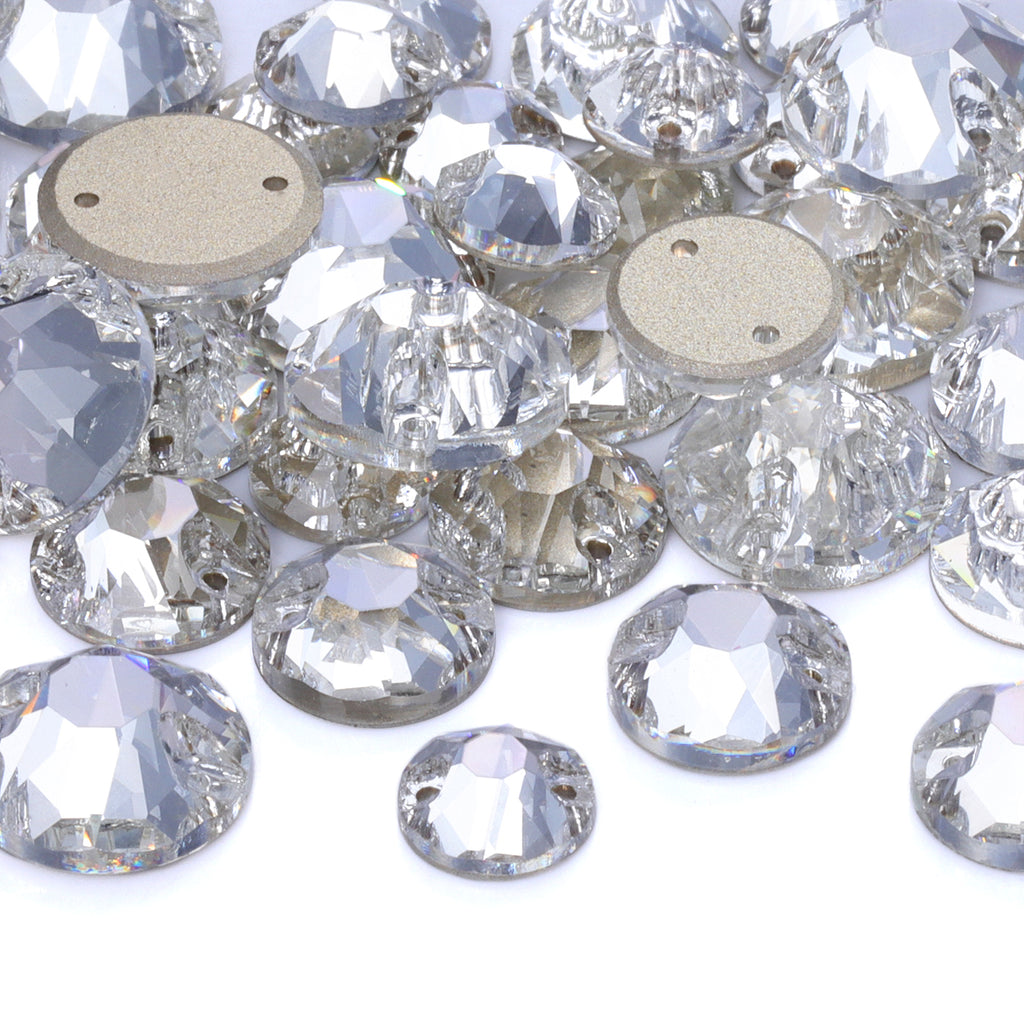 Mixed Sizes Crystal XIRIUS Round Shape High Quality Glass Sew-on Rhinestones WholesaleRhinestone