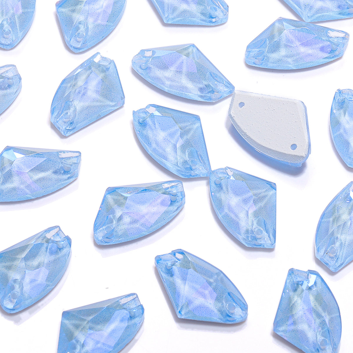 Electric Neon Light Blue Galactic Shape High Quality Glass Sew-on Rhinestones WholesaleRhinestone