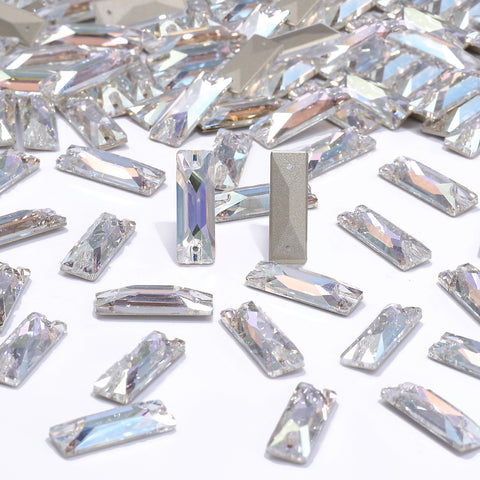 Crystal Transmission Cosmic Baguette Shape High Quality Glass Sew-on Rhinestones