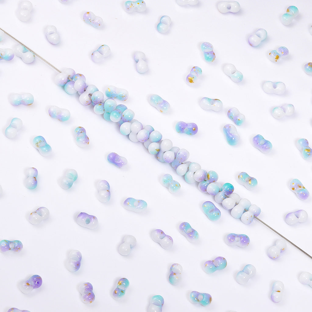 RNB007 Rainbow Effect Peanut Beads Shape Glass Seed Beads WholesaleRhinestone